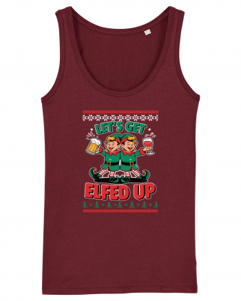 cu bere de Crăciun - Lets get elfed up Burgundy