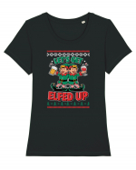 cu bere de Crăciun - Lets get elfed up Tricou mânecă scurtă guler larg fitted Damă Expresser