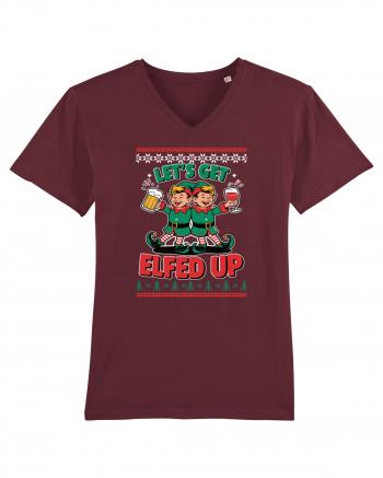 cu bere de Crăciun - Lets get elfed up Burgundy