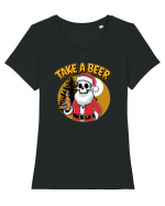 cu bere de Crăciun - Take a beer Tricou mânecă scurtă guler larg fitted Damă Expresser