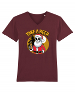 cu bere de Crăciun - Take a beer Tricou mânecă scurtă guler V Bărbat Presenter