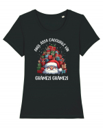 pentru cadou Secret Santa - Anul ăsta cadourile vin grămezi, grămezi Tricou mânecă scurtă guler larg fitted Damă Expresser