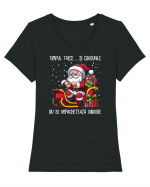 pentru cadou Secret Santa - Cadourile nu se împachetează singure Tricou mânecă scurtă guler larg fitted Damă Expresser