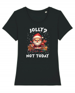 pentru cadou Secret Santa - Jolly - not today Tricou mânecă scurtă guler larg fitted Damă Expresser