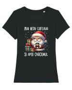 pentru cadou Secret Santa - Mai întâi cafeaua și apoi Crăciunul Tricou mânecă scurtă guler larg fitted Damă Expresser