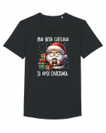 pentru cadou Secret Santa - Mai întâi cafeaua și apoi Crăciunul Tricou mânecă scurtă guler larg Bărbat Skater