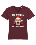 pentru cadou Secret Santa - No coffee no Christmas Tricou mânecă scurtă guler V Bărbat Presenter