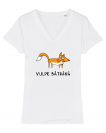 Vulpe bătrână Tricou mânecă scurtă guler V Damă Evoker