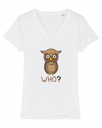 Who? Tricou mânecă scurtă guler V Damă Evoker