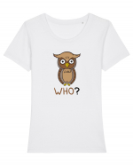 Who? Tricou mânecă scurtă guler larg fitted Damă Expresser
