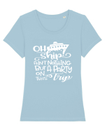 Oh Ship Tricou mânecă scurtă guler larg fitted Damă Expresser