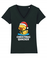 Christmas Quacker Tricou mânecă scurtă guler V Damă Evoker