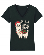 Fa La La La LaLa Llama Tricou mânecă scurtă guler V Damă Evoker