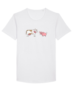 Porcule! Vaco! Tricou mânecă scurtă guler larg Bărbat Skater