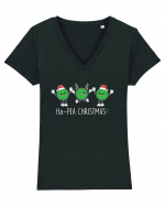 Ha-Pea Christmas! Tricou mânecă scurtă guler V Damă Evoker