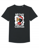 Meowy Catmas Tricou mânecă scurtă guler larg Bărbat Skater