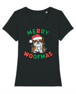 Merry Woofmas Tricou mânecă scurtă guler larg fitted Damă Expresser