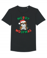 Merry Woofmas Tricou mânecă scurtă guler larg Bărbat Skater