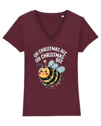 Oh Christmas Bee Burgundy