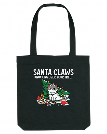 Santa Claws Knocking Over Your Tree Black