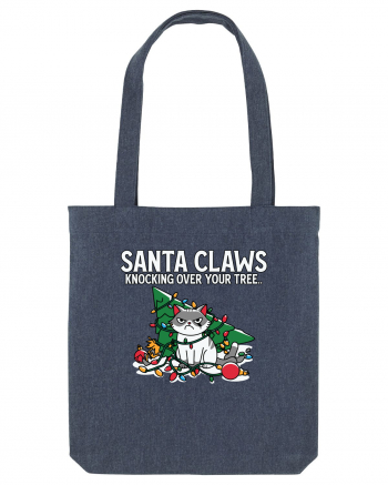 Santa Claws Knocking Over Your Tree Midnight Blue