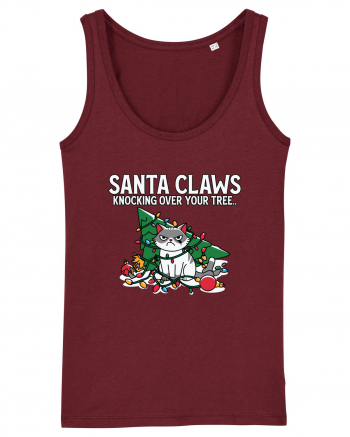 Santa Claws Knocking Over Your Tree Burgundy