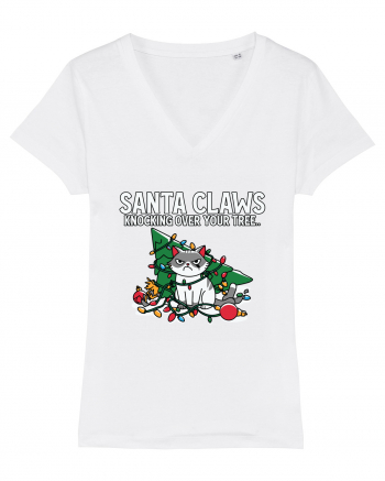 Santa Claws Knocking Over Your Tree White