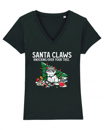 Santa Claws Knocking Over Your Tree Black