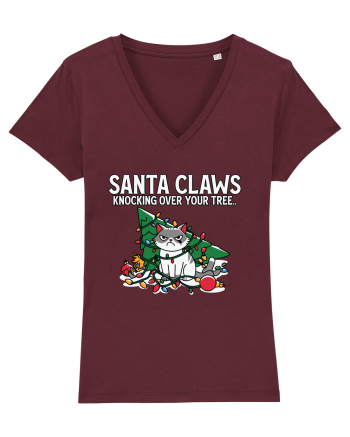 Santa Claws Knocking Over Your Tree Burgundy