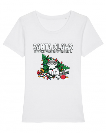 Santa Claws Knocking Over Your Tree White