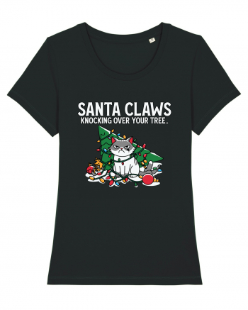 Santa Claws Knocking Over Your Tree Black