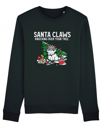 Santa Claws Knocking Over Your Tree Black