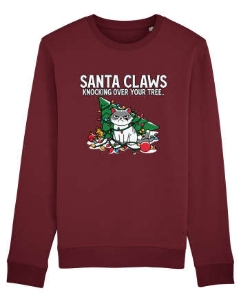 Santa Claws Knocking Over Your Tree Burgundy