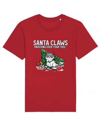 Santa Claws Knocking Over Your Tree Red