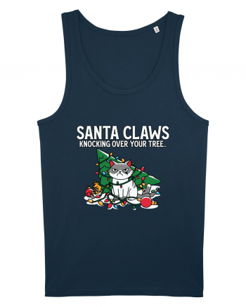 Santa Claws Knocking Over Your Tree Navy