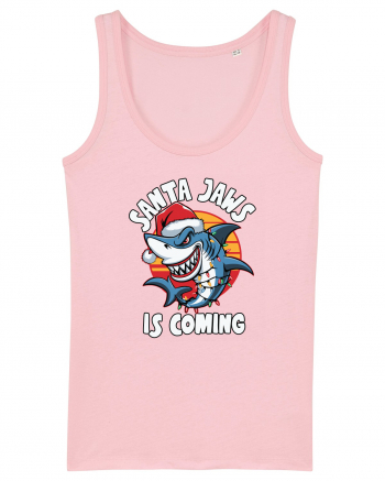 Santa Jaws Is Coming Cotton Pink