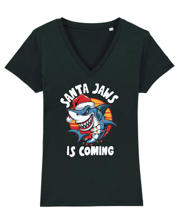 Santa Jaws Is Coming Black