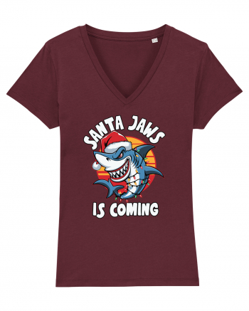 Santa Jaws Is Coming Burgundy