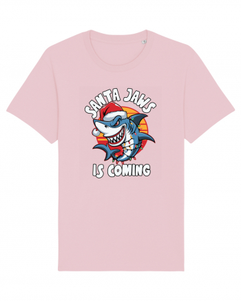 Santa Jaws Is Coming Cotton Pink