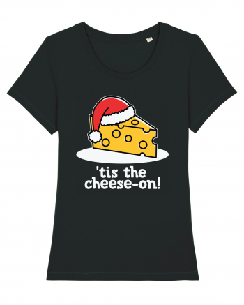 'tis The Cheese-on! Tricou mânecă scurtă guler larg fitted Damă Expresser