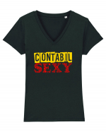 CONTABIL SEXY Tricou mânecă scurtă guler V Damă Evoker