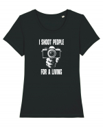 FOTOGRAF - I SHOOT PEOPLE FOR A LIVING Tricou mânecă scurtă guler larg fitted Damă Expresser