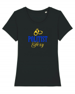 POLITIST SEXY Tricou mânecă scurtă guler larg fitted Damă Expresser