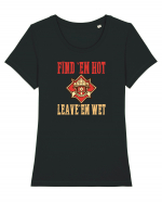 FIND THEM HOT, LEAVE THEM WET Tricou mânecă scurtă guler larg fitted Damă Expresser