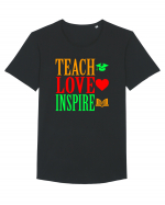 TEACH - LOVE - INSPIRE Tricou mânecă scurtă guler larg Bărbat Skater