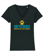 SUNT VETERINAR. PACIENTII MEI SUNT DRAGALASI Tricou mânecă scurtă guler V Damă Evoker