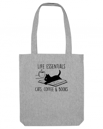 Cats Coffee and Books Heather Grey