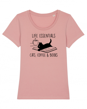 Cats Coffee and Books Canyon Pink