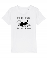 Cats Coffee and Books Tricou mânecă scurtă  Copii Mini Creator