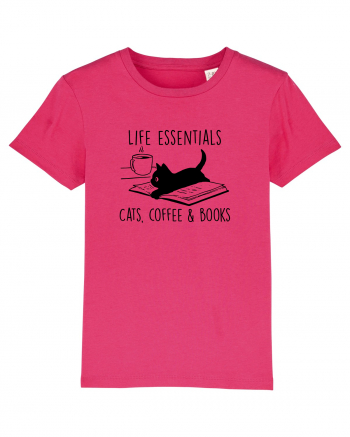 Cats Coffee and Books Raspberry